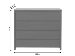 ΣΥΡΤΑΡΙΕΡΑ SELINA PAKOWORLD 4ΩΝ ΣΥΡΤΑΡΙΩΝ WENGE 105X40.5X92ΕΚ
