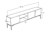 ΕΠΙΠΛΟ ΤΗΛΕΟΡΑΣΗΣ KOWEL PAKOWORLD ΜΕΛΑΜΙΝΗΣ ΛΕΥΚΟ-OAK 180X34X51ΕΚ