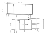 ΜΠΟΥΦΕΣ SENNAN PAKOWORLD ΜΕΛΑΜΙΝΗΣ OAK 180X45X80ΕΚ