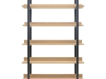 ΒΙΒΛΙΟΘΗΚΗ ALMOND PAKOWORLD ΣΕ OAK-ΜΑΥΡΗ ΑΠΟΧΡΩΣΗ 120X29X185ΕΚ