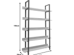 ΒΙΒΛΙΟΘΗΚΗ ALMOND PAKOWORLD ΣΕ OAK-ΜΑΥΡΗ ΑΠΟΧΡΩΣΗ 120X29X185ΕΚ