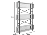 ΒΙΒΛΙΟΘΗΚΗ FIFER PAKOWORLD ΣΕ OAK-ΜΑΥΡΗ ΑΠΟΧΡΩΣΗ 120X28X185ΕΚ