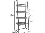 ΒΙΒΛΙΟΘΗΚΗ RYDER PAKOWORLD ΣΕ OAK-ΜΑΥΡΗ ΑΠΟΧΡΩΣΗ 75X36X185ΕΚ