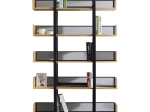 ΒΙΒΛΙΟΘΗΚΗ MUSHA PAKOWORLD ΜΕΤΑΛΛΟ ΜΑΥΡΟ ΜΕ OAK ΑΠΟΧΡΩΣΗ 120X22X185ΕΚ