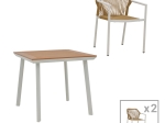 ΤΡΑΠΕΖΑΡΙΑ SYNERGY-LUSH ΣΕΤ 3ΤΕΜ PAKOWORLD ΛΕΥΚΟ ΑΛΟΥΜΙΝΙΟ ΚΑΙ PLYWOOD ΣΕ ΦΥΣΙΚΟ ΧΡΩΜΑ 80X80X74ΕΚ