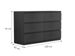 ΣΥΡΤΑΡΙΕΡΑ CINDY PAKOWORLD 6 ΣΥΡΤΑΡΙΩΝ WENGE 120X40X75ΕΚ