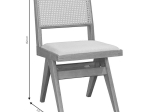 ΚΑΡΕΚΛΑ WINSLOW PAKOWORLD ΞΥΛΟ RUBBERWOOD ΑΝΟΙΚΤΟ ΚΑΡΥΔΙ-PVC RATTAN ΦΥΣΙΚΟ-ΥΦΑΣΜΑ ΓΚΡΙ
