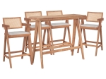 ΤΡΑΠΕΖΑΡΙΑ ΜΠΑΡ WINSLOW I PAKOWORLD ΣΕΤ 5ΤΕΜ ΞΥΛΟ RUBBERWOOD ΑΝΟΙΧΤΟ ΚΑΡΥΔΙ 120X45X100ΕΚ