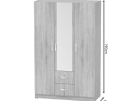 ΝΤΟΥΛΑΠΑ ΡΟΥΧΩΝ ΤΡΙΦΥΛΛΗ DILLION PAKOWORLD SONOMA ΜΕΛΑΜΙΝΗΣ 120X52X190ΕΚ