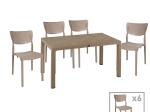 ΤΡΑΠΕΖΑΡΙΑ EXPLORE-IGNITE PAKOWORLD ΣΕΤ 7ΤΕΜ PP CAPPUCCINO 150X90X73,5ΕΚ.