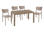 ΤΡΑΠΕΖΑΡΙΑ EXPLORE-IGNITE PAKOWORLD ΣΕΤ 5ΤΕΜ PP CAPPUCCINO 150X90X73,5ΕΚ.