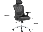 ΚΑΡΕΚΛΑ ΓΡΑΦΕΙΟΥ ΕΡΓΑΣΙΑΣ MERGI PAKOWORLD ΜΑΥΡΟ MESH 62X63X120ΕΚ
