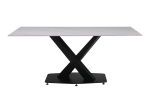 ΤΡΑΠΕΖΙ TAFEL PAKOWORLD SINTERED STONE ΛΕΥΚΟ ΜΕ ΜΕΤΑΛΛΙΚΑ ΠΟΔΙΑ ΣΕ ΜΑΥΡΗ ΑΠΟΧΡΩΣΗ 180X90X76ΕΚ
