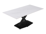 ΤΡΑΠΕΖΙ TAFEL PAKOWORLD SINTERED STONE ΛΕΥΚΟ ΜΕ ΜΕΤΑΛΛΙΚΑ ΠΟΔΙΑ ΣΕ ΜΑΥΡΗ ΑΠΟΧΡΩΣΗ 180X90X76ΕΚ
