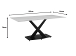 ΤΡΑΠΕΖΙ TAFEL PAKOWORLD SINTERED STONE ΛΕΥΚΟ ΜΕ ΜΕΤΑΛΛΙΚΑ ΠΟΔΙΑ ΣΕ ΜΑΥΡΗ ΑΠΟΧΡΩΣΗ 180X90X76ΕΚ