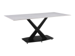ΤΡΑΠΕΖΙ TAFEL PAKOWORLD SINTERED STONE ΛΕΥΚΟ ΜΕ ΜΕΤΑΛΛΙΚΑ ΠΟΔΙΑ ΣΕ ΜΑΥΡΗ ΑΠΟΧΡΩΣΗ 180X90X76ΕΚ