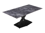 ΤΡΑΠΕΖΙ TAFEL PAKOWORLD SINTERED STONE ΜΑΥΡΟ ΜΕ ΜΕΤΑΛΛΙΚΑ ΠΟΔΙΑ ΣΕ ΜΑΥΡΗ ΑΠΟΧΡΩΣΗ 180X90X76ΕΚ