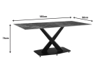 ΤΡΑΠΕΖΙ TAFEL PAKOWORLD SINTERED STONE ΜΑΥΡΟ ΜΕ ΜΕΤΑΛΛΙΚΑ ΠΟΔΙΑ ΣΕ ΜΑΥΡΗ ΑΠΟΧΡΩΣΗ 180X90X76ΕΚ