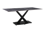 ΤΡΑΠΕΖΙ TAFEL PAKOWORLD SINTERED STONE ΜΑΥΡΟ ΜΕ ΜΕΤΑΛΛΙΚΑ ΠΟΔΙΑ ΣΕ ΜΑΥΡΗ ΑΠΟΧΡΩΣΗ 180X90X76ΕΚ