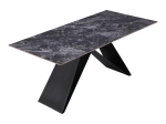 ΤΡΑΠΕΖΙ MEJA PAKOWORLD SINTERED STONE ΜΑΥΡΟ ΜΕ ΜΕΤΑΛΛΙΚΑ ΠΟΔΙΑ ΣΕ ΜΑΥΡΗ ΑΠΟΧΡΩΣΗ 180X90X76ΕΚ