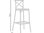 ΣΚΑΜΠΟ ΜΠΑΡ CROSSIE PAKOWORLD PP ΛΕΥΚΟ 44X44X113ΕΚ