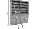 ΒΙΒΛΙΟΘΗΚΗ BOOKIE INART ΑΝΤΙΚΕ ΛΕΥΚΟ ΜΑΣΙΦ MANGO ΞΥΛΟ 200X42X230ΕΚ
