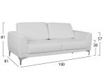 ΣΕΤ ΣΑΛΟΝΙΟΥ 3ΤΜΧ  KENZIE ΜΕ ΛΕΥΚΟ PU HM10329.01