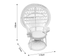 ΠΟΛΥΘΡΟΝΑ DOROTHY INART ΜΕ ΛΕΥΚΟ ΜΑΞΙΛΑΡΙ-ΛΕΥΚΟ RATTAN 115X57X150ΕΚ