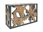 ΚΟΝΣΟΛΑ DONIS INART ΦΥΣΙΚΟ-ΜΑΥΡΟ ΜΑΣΙΦ ΞΥΛΟ TEAK 120X40X75ΕΚ