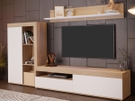 ΣΥΝΘΕΤΟ ΣΑΛΟΝΙΟΥ ZORBI PAKOWORLD ΛΕΥΚΟ-SONOMA OAK ΜΕΛΑΜΙΝΗΣ 265X41X158.5ΕΚ