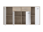 ΜΠΟΥΦΕΣ DREPEN PAKOWORLD ΜΕΛΑΜΙΝΗ ΣΕ ΛΕΥΚΟ ΚΑΙ SONOMA ΧΡΩΜΑ 162.3X34.2X81.7ΕΚ
