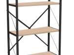 ΒΙΒΛΙΟΘΗΚΗ DRAIZY PAKOWORLD OAK ΜΕΛΑΜΙΝΗΣ-ΜΑΥΡΟ ΜΕΤΑΛΛΟ 63X30X150ΕΚ