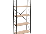 ΒΙΒΛΙΟΘΗΚΗ DRAIZY PAKOWORLD OAK ΜΕΛΑΜΙΝΗΣ-ΜΑΥΡΟ ΜΕΤΑΛΛΟ 63X30X150ΕΚ