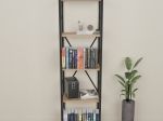 ΒΙΒΛΙΟΘΗΚΗ GLASE PAKOWORLD OAK ΜΕΛΑΜΙΝΗΣ-ΜΑΥΡΟ ΜΕΤΑΛΛΟ 40X30X150ΕΚ