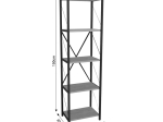 ΒΙΒΛΙΟΘΗΚΗ GLASE PAKOWORLD OAK ΜΕΛΑΜΙΝΗΣ-ΜΑΥΡΟ ΜΕΤΑΛΛΟ 40X30X150ΕΚ