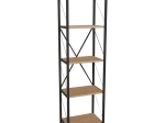 ΒΙΒΛΙΟΘΗΚΗ GLASE PAKOWORLD OAK ΜΕΛΑΜΙΝΗΣ-ΜΑΥΡΟ ΜΕΤΑΛΛΟ 40X30X150ΕΚ