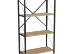 ΒΙΒΛΙΟΘΗΚΗ JACKREY PAKOWORLD OAK ΜΕΛΑΜΙΝΗΣ-ΜΑΥΡΟ ΜΕΤΑΛΛΟ 60X30X114ΕΚ
