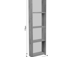 ΒΙΒΛΙΟΘΗΚΗ COURTNAI PAKOWORLD OAK-ΛΕΥΚΟ ΜΕΛΑΜΙΝΗΣ 40X19.5X170ΕΚ