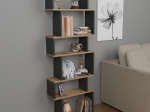 ΒΙΒΛΙΟΘΗΚΗ IOLMI PAKOWORLD ΑΝΘΡΑΚΙ-OAK ΜΕΛΑΜΙΝΗΣ 60X19.5X160ΕΚ