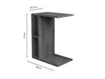 ΒΟΗΘΗΤΙΚΟ ΤΡΑΠΕΖΙ BONER PAKOWORLD OAK ΜΕΛΑΜΙΝΗΣ 45X29.5X61ΕΚ