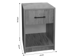 ΚΟΜΟΔΙΝΟ PONIL PAKOWORLD OAK ΜΕΛΑΜΙΝΗΣ 41X41X54.5ΕΚ