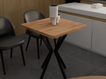 ΤΡΑΠΕΖΙ PRESTONE PAKOWORLD OAK ΜΕΛΑΜΙΝΗΣ-ΜΑΥΡΟ ΜΕΤΑΛΛΟ 70X70X75ΕΚ