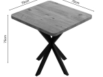 ΤΡΑΠΕΖΙ PRESTONE PAKOWORLD OAK ΜΕΛΑΜΙΝΗΣ-ΜΑΥΡΟ ΜΕΤΑΛΛΟ 70X70X75ΕΚ