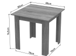 ΤΡΑΠΕΖΙ MANKA I PAKOWORLD ΣΕ ΛΕΥΚΗ ΑΠΟΧΡΩΣΗ 80X80X77ΕΚ