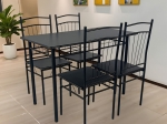 ΤΡΑΠΕΖΑΡΙΑ ROZA II PAKOWORLD ΣΕΤ 5ΤΜΧ MDF ΣΕ ΜΑΥΡΗ ΑΠΟΧΡΩΣΗ ΜΕ ΜΑΥΡΑ ΜΕΤΑΛΛΙΚΑ ΠΟΔΙΑ 110X60X74ΕΚ