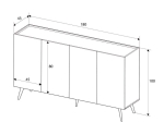 ΜΠΟΥΦΕΣ LUNA MEGAPAP ΧΡΩΜΑ FLORIDA OAK 180X43X100ΕΚ.