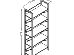 ΒΙΒΛΙΟΘΗΚΗ CONNECT MEGAPAP ΧΡΩΜΑ ΚΑΡΥΔΙ 73X35X172ΕΚ.