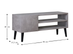 ΕΠΙΠΛΟ ΤΗΛΕΟΡΑΣΗΣ PORTO MEGAPAP ΧΡΩΜΑ ΓΚΡΙ ΡΕΤΡΟ 90X32X42ΕΚ.