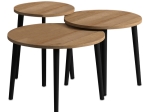 ΤΡΑΠΕΖΑΚΙ ΣΑΛΟΝΙΟΥ ΣΕΤ 3 ΤΜΧ ROMA MEGAPAP ΧΡΩΜΑ OAK Φ60X46ΕΚ.