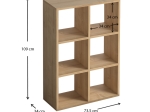 ΒΙΒΛΙΟΘΗΚΗ CUBE MEGAPAP ΑΠΟ ΜΕΛΑΜΙΝΗ ΧΡΩΜΑ OAK 73,5X34X109ΕΚ.